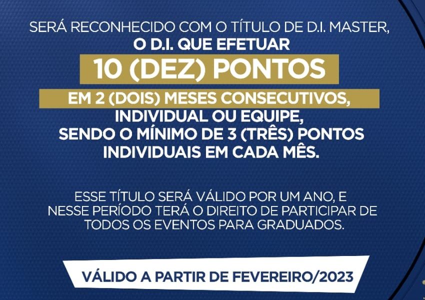 D.I. MASTER – Título e vantagens !